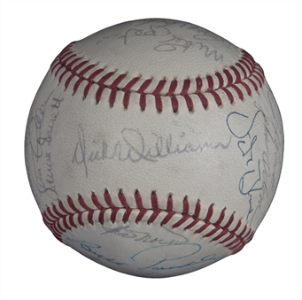 1972 World Series Champions Oakland As Team Signed OAL Cronin Baseball With 23 Signatures Including Jackson, Hunter, Blue & Fingers (JSA)